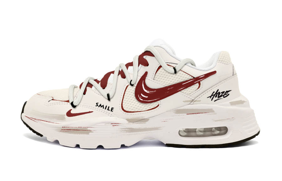 Nike Nike Air Max Fusion Running Shoes Unisex Low Top Beige Red