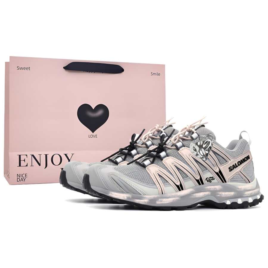 SALOMON XA PRO 3D Running Shoes Unisex Low Top Pink/Gray