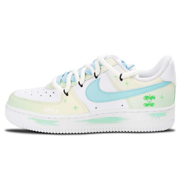 Nike Nike Air Force 1 Skateboard Shoes Women's Low Top White/Yellow/Green