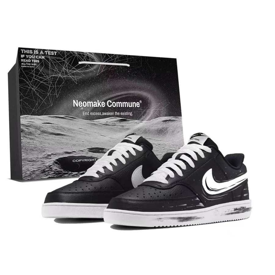 Nike Nike Court Vision 1 Skateboard Shoes Men's Low Top Black & White