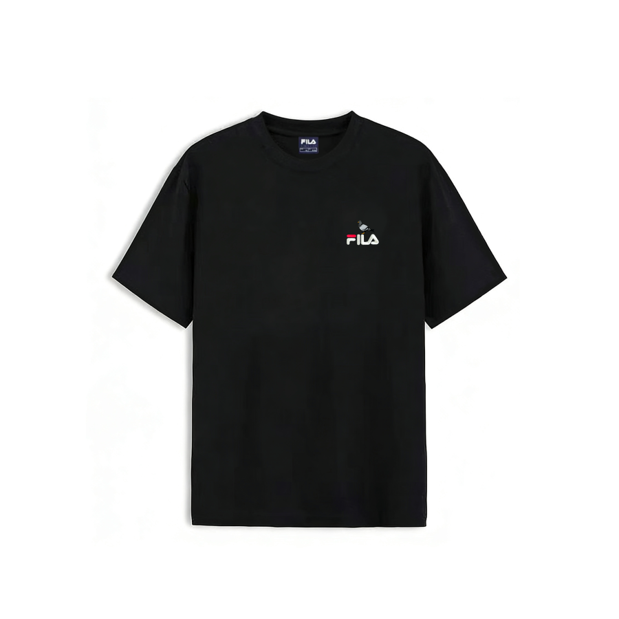 FILA T Shirts Unisex Black Peace Dove Crew Neck Moderate