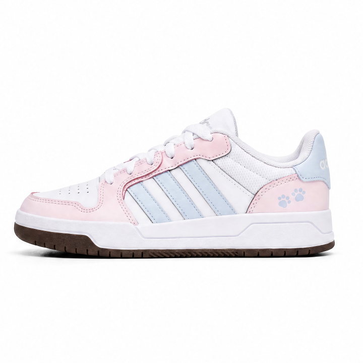 Adidas Adidas ENTRAP Skateboard Shoes Unisex Low Top Pink White Blue Brown Patchwork Colorway