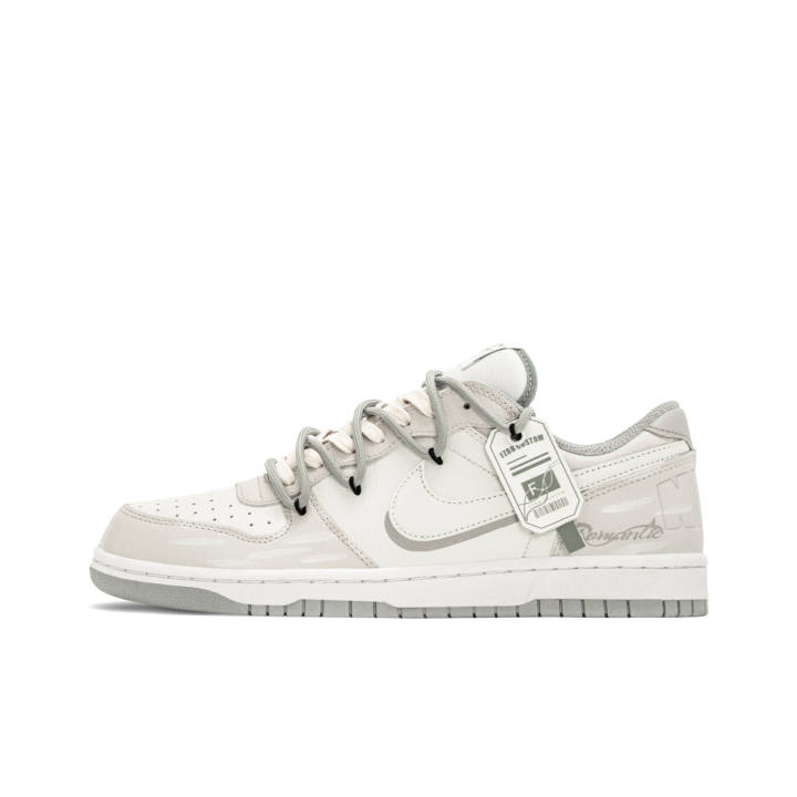 Nike Nike Big Fashion, Romance Synthetic Leather, Split Cow Leather Low top Skateboard Shoes Men's Gray White
