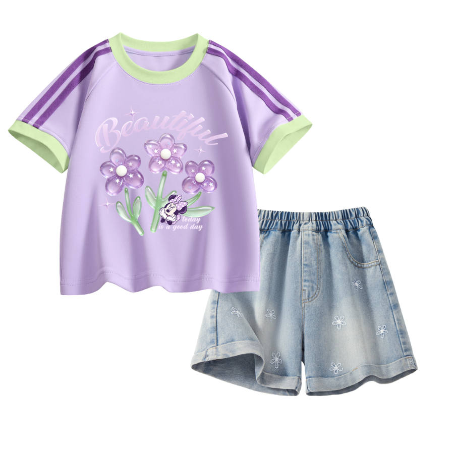 Disney Kids Casual Sportswear Crew Neck Thin Stretch Breathable