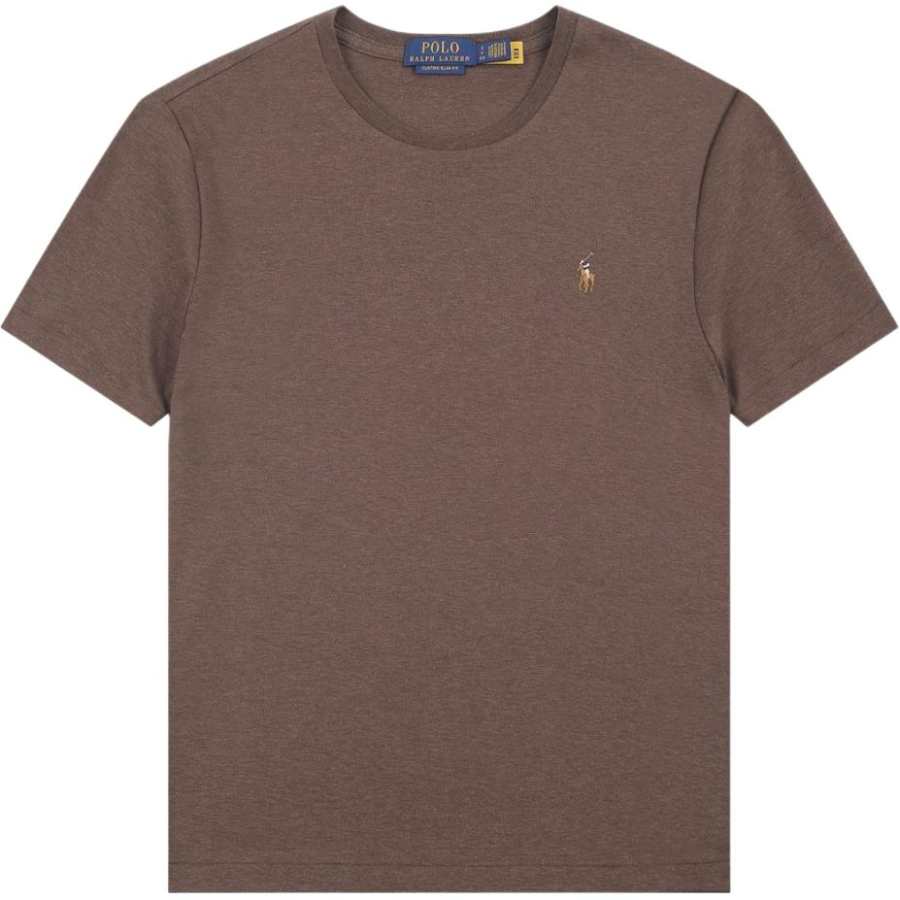 Polo Ralph Lauren T Shirts Men's Coffee Brown Crew Neck Moderate