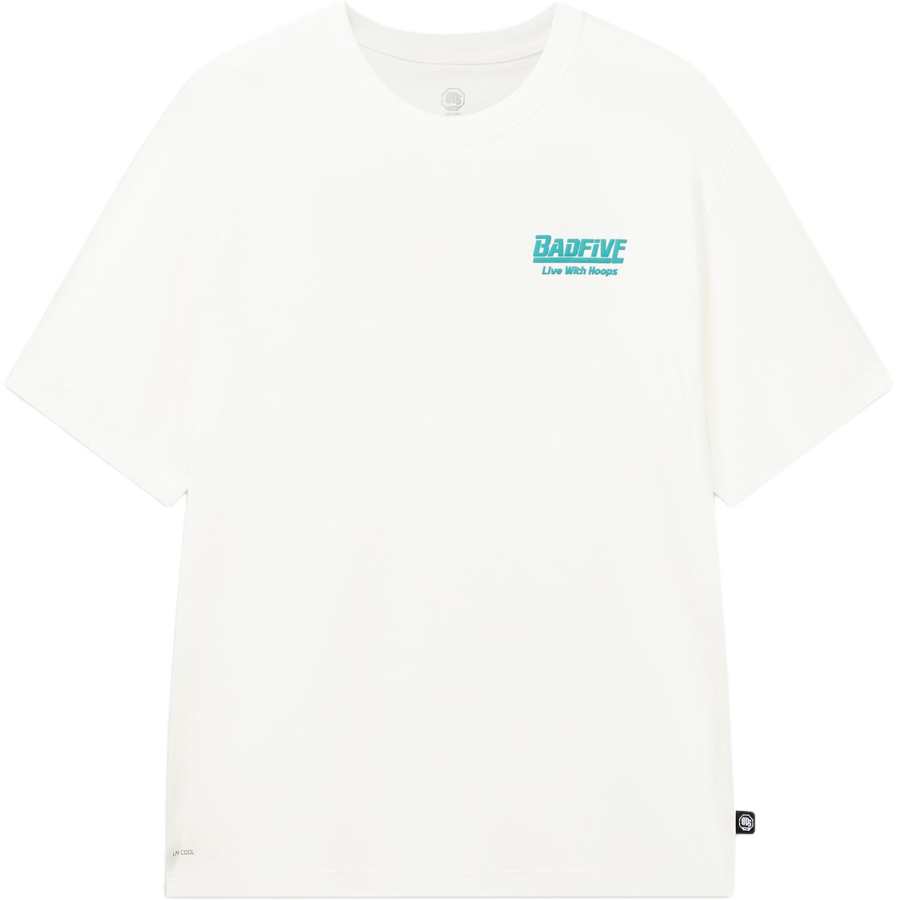 Li-Ning Li Ning Basketball Collection T Shirts Unisex Ivory Crew Neck Moderate