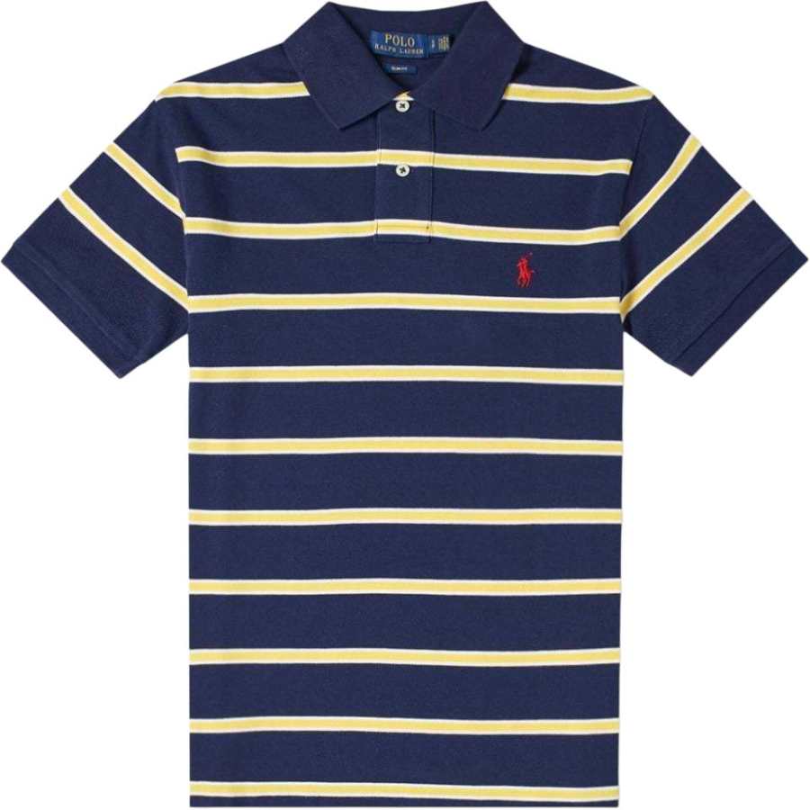 Polo Ralph Lauren Polo Shirts Men's Marine Blue Polo Collar Moderate Straight Fit
