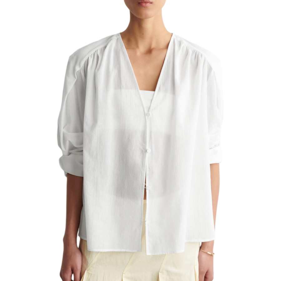 COS COS Shirts Women's White V Neck Thin