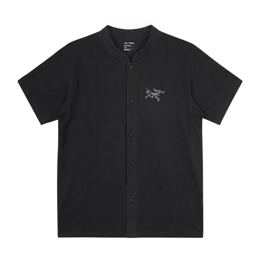 Arcteryx T Shirts Unisex Black/Black Mandarin Collar Thin Straight Fit