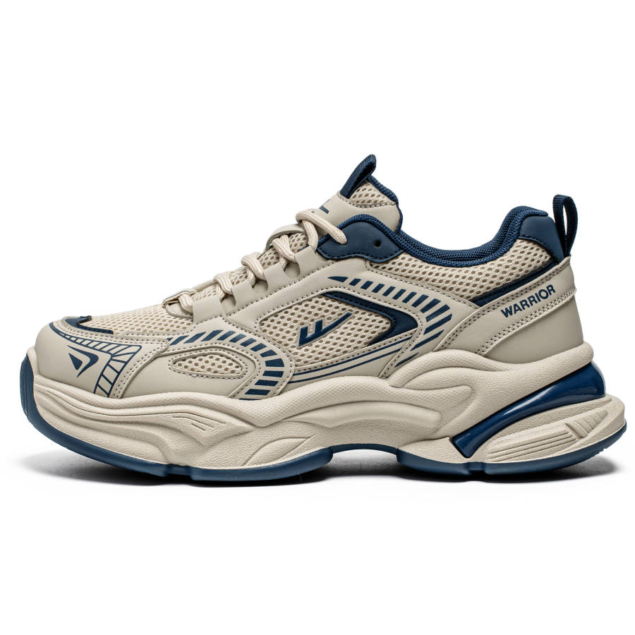 WARRIOR WARRIOR Chunky Sneakers Men's Low Top Ecru/Light Gray, Light Khaki/Blue
