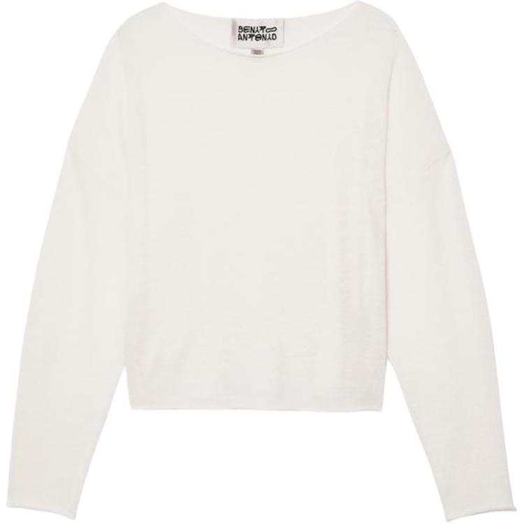 ZARA Bad Bunny Knitwear Men's White Crew Neck Thin