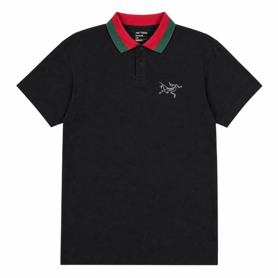 Arcteryx T Shirts Unisex Black/Black Polo Collar Thin Straight Fit
