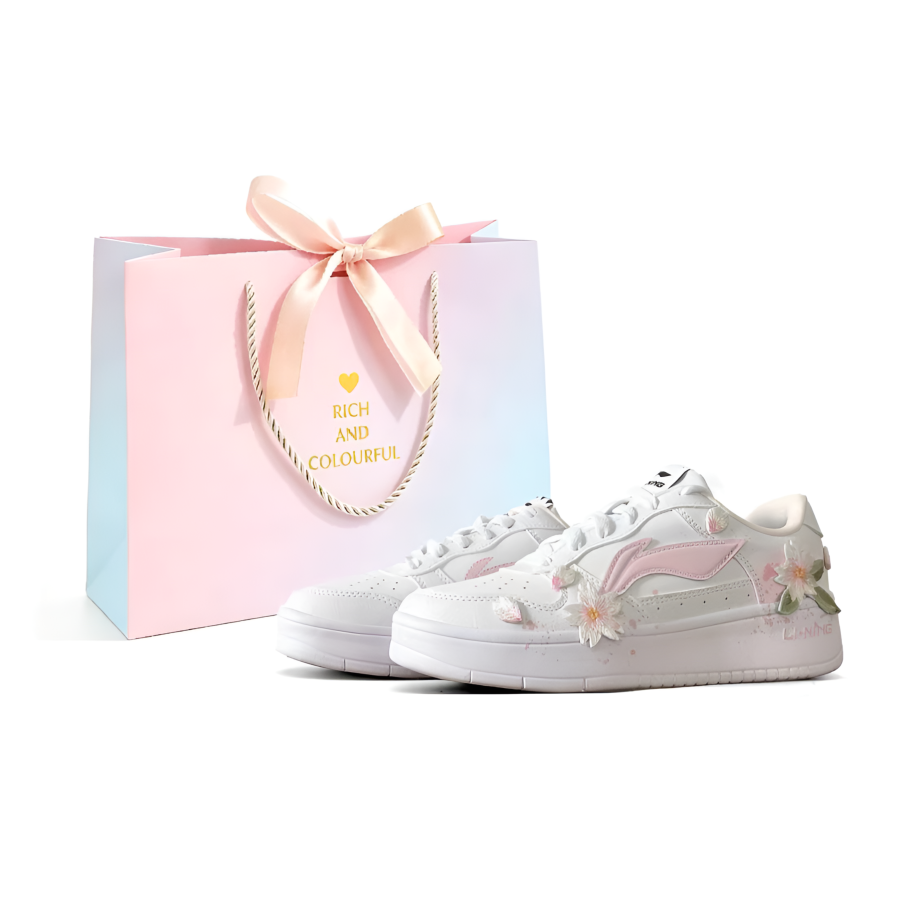Li-Ning Li Ning Floating Boat Skateboard Shoes Women's Low Top White Pink