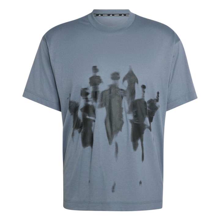 Adidas Adidas Aspyre Running T Shirts Unisex Transparent Agate/Black Crew Neck Moderate