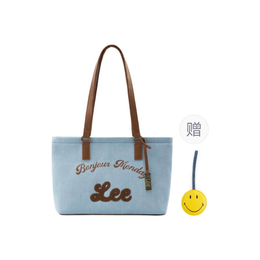 Lee Lee Fabric Shoulder Bag Women's Light Blue/Brown White/Blue White
