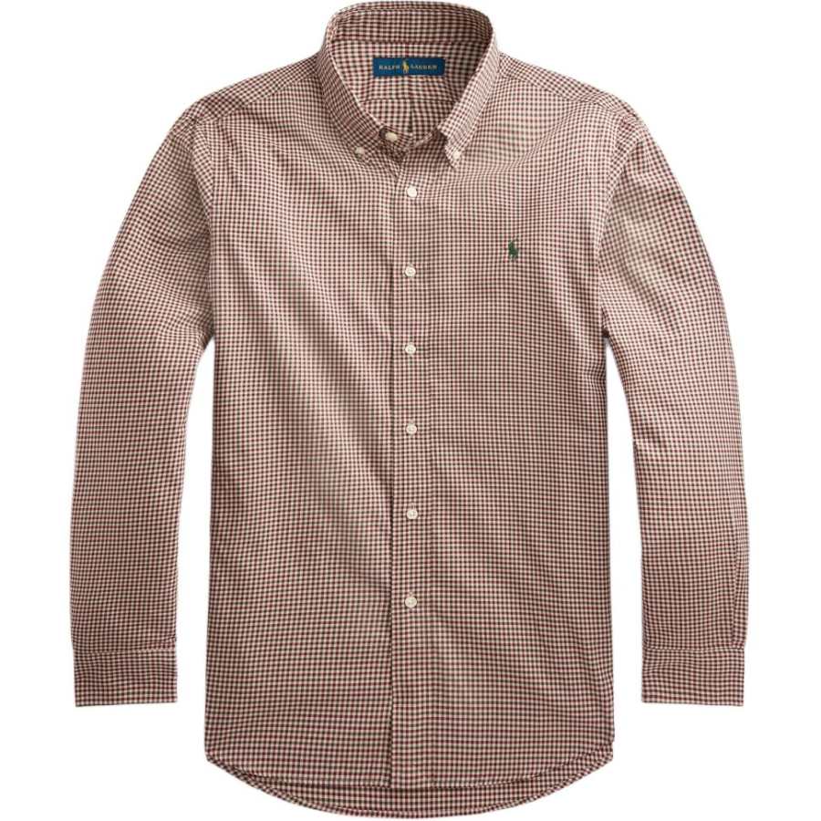 Polo Ralph Lauren Shirts Men's Brown Turndown Pointed Collar Moderate