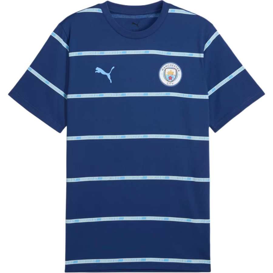 PUMA Manchester City T Shirts Men's Blue Gemstone Dewdrop Crew Neck Moderate
