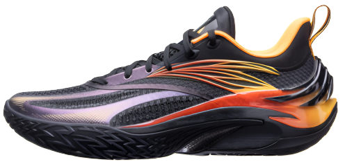 ANTA Shock Wave 8 Basketball Shoes Men's Low Top Basic Black/Dazzling Yellow