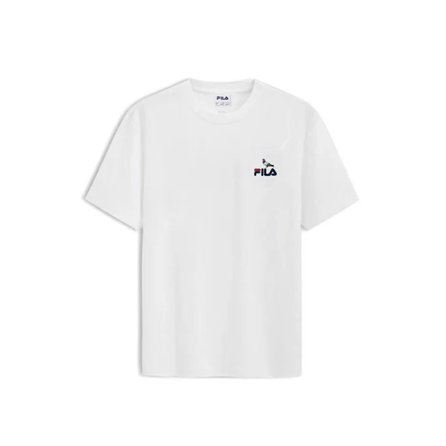 FILA T Shirts Unisex White Peace Dove Crew Neck Moderate