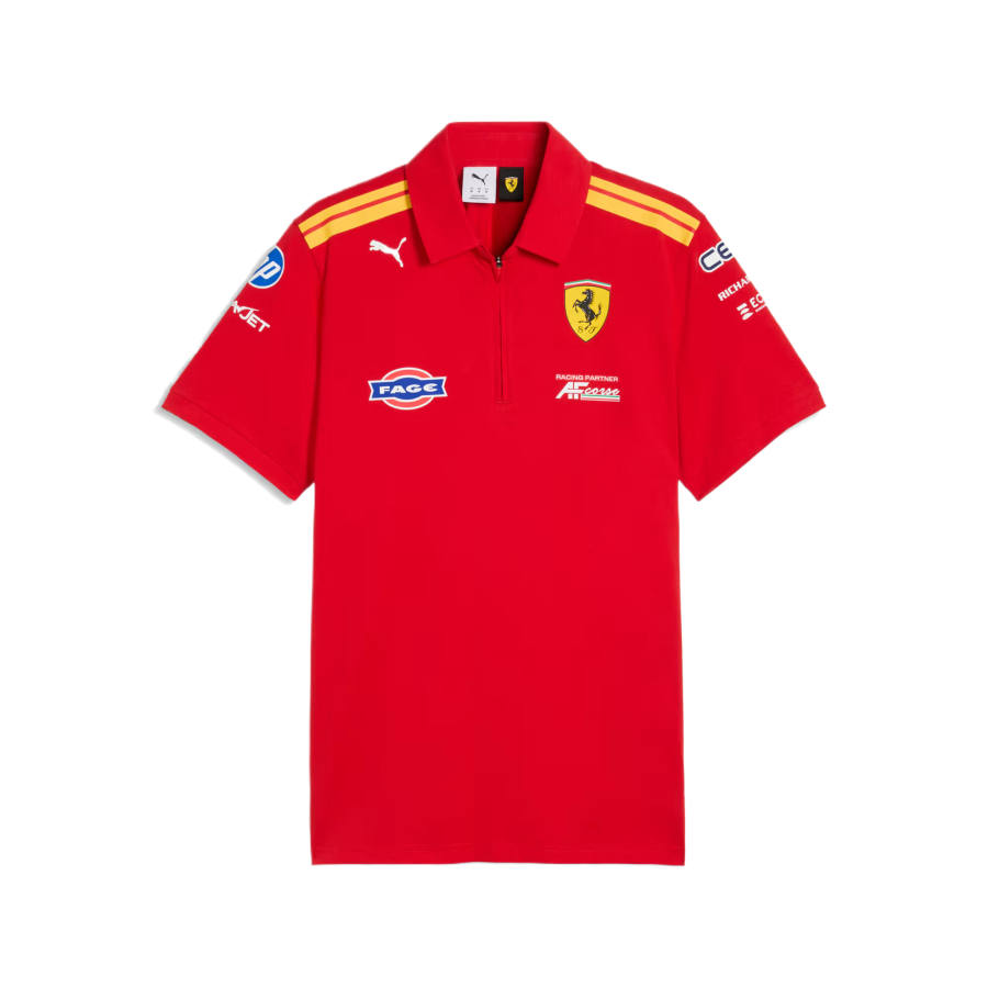PUMA Ferrari Polo Shirts Men's Red Lapel Moderate