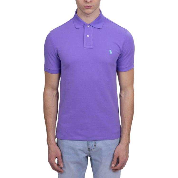 Polo Ralph Lauren Polo Shirts Men's Purple Polo Collar Moderate Straight Fit