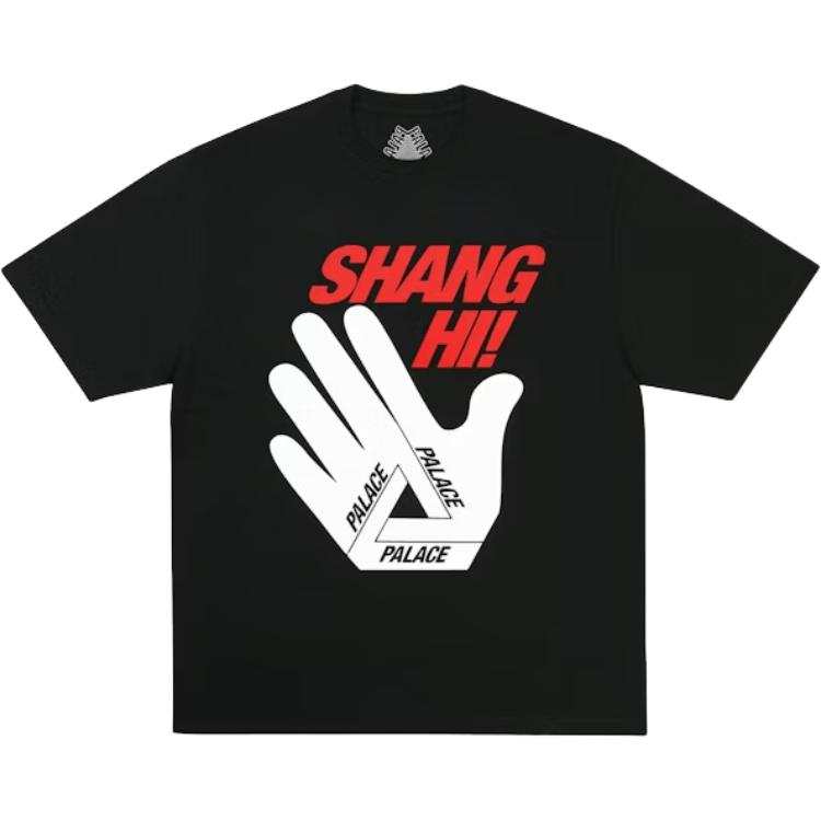 PALACE Shanghai Opening Limited Collection T Shirts Unisex Black Crew Neck Moderate