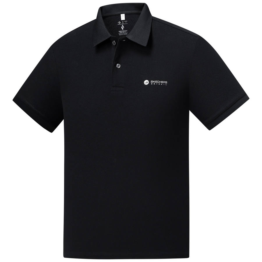 Skechers Classic Casual Collection Polo Shirts Men's Dark Blue Black Polo Collar Moderate Straight Fit