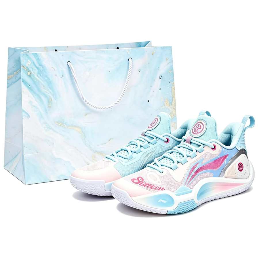 Li-Ning Li Ning Speed 9 Basketball Shoes Men's Low Top Blue Pink