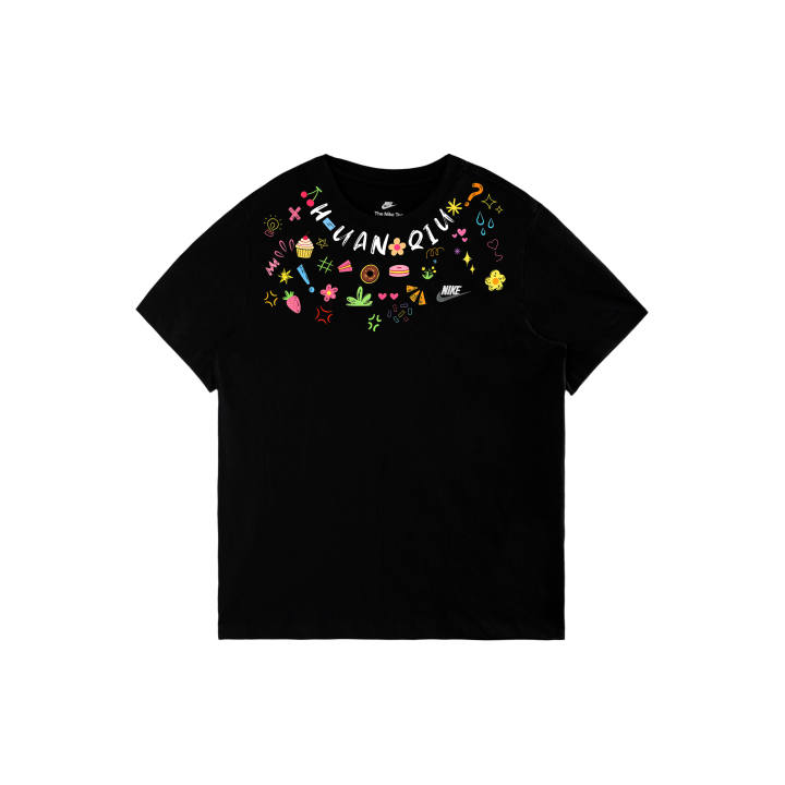 Nike Nike Sportswear T Shirts Men's Black/White/Dark Gray Crew Neck Moderate