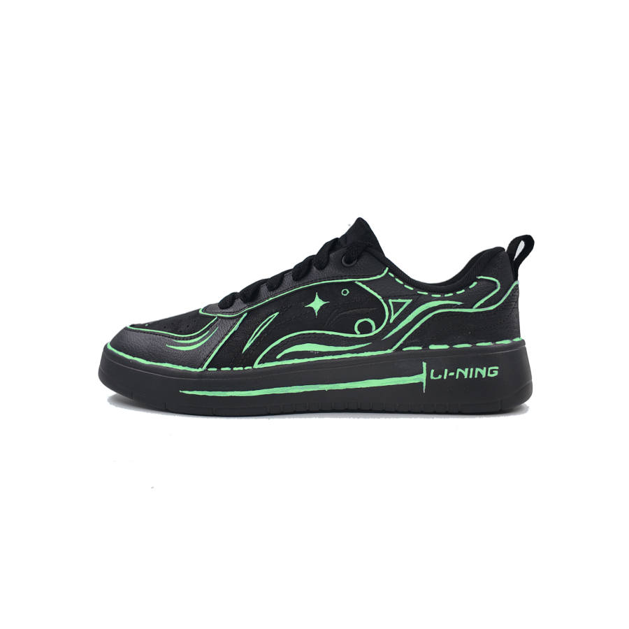 Li-Ning Li Ning Wheat Age Skateboard Shoes Men's Low Top Black Green Colorway