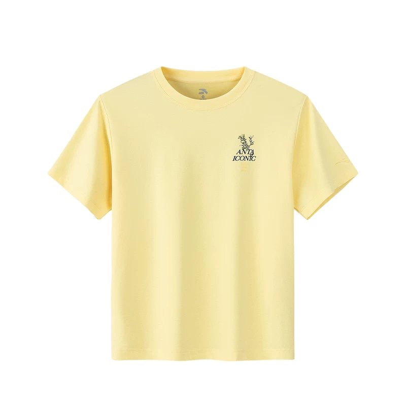 ANTA Life Collection T Shirts Women's Cornsilk Crew Neck Moderate Straight Fit