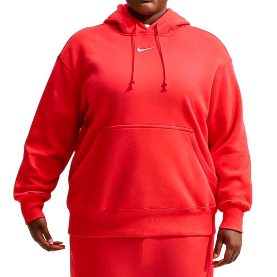 Nike Nike Sportswear Phoenix Fleece Sweatshirts Women's Light Red/Sail White Hooded Non Detachable Moderate