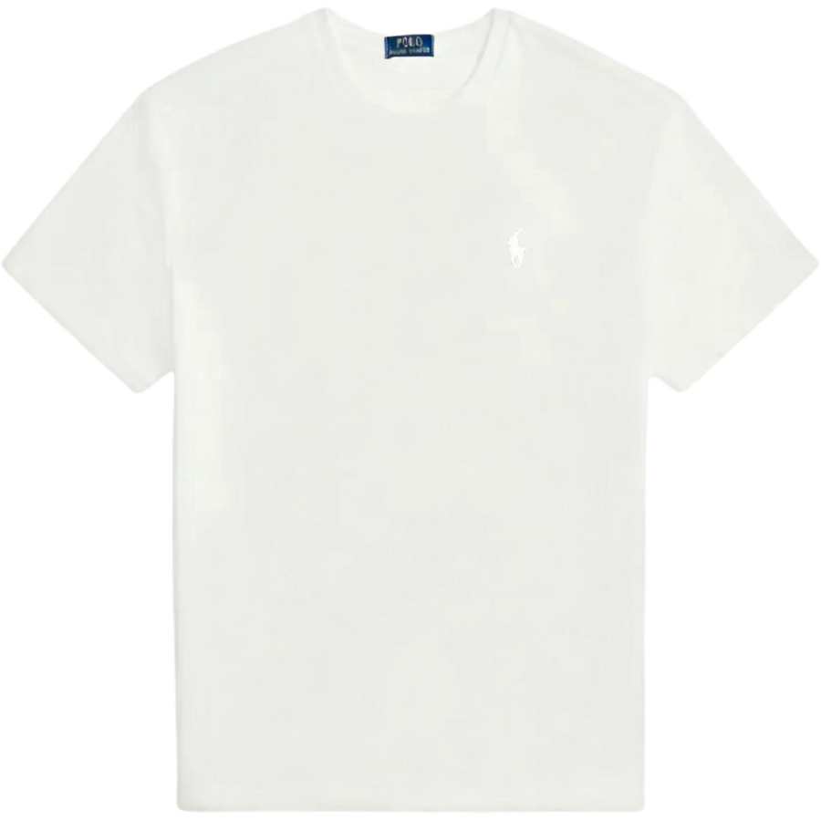 Polo Ralph Lauren T Shirts Men's White Crew Neck Moderate Straight Fit