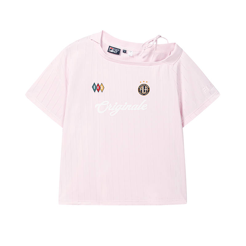 FILA ORIGINALE T Shirts Women's Elegant Moon Pink Moderate Straight Fit