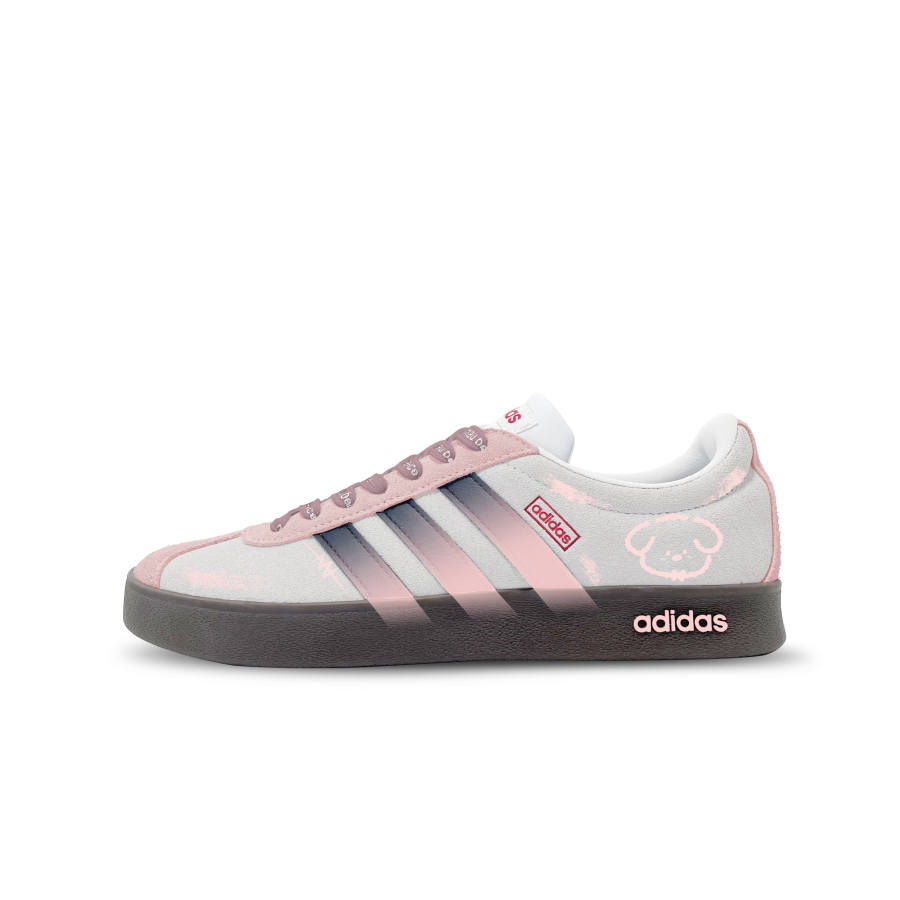 Adidas Adidas Vl Court Classic German Army Trainers Unisex Low Top Gray Pink Brown