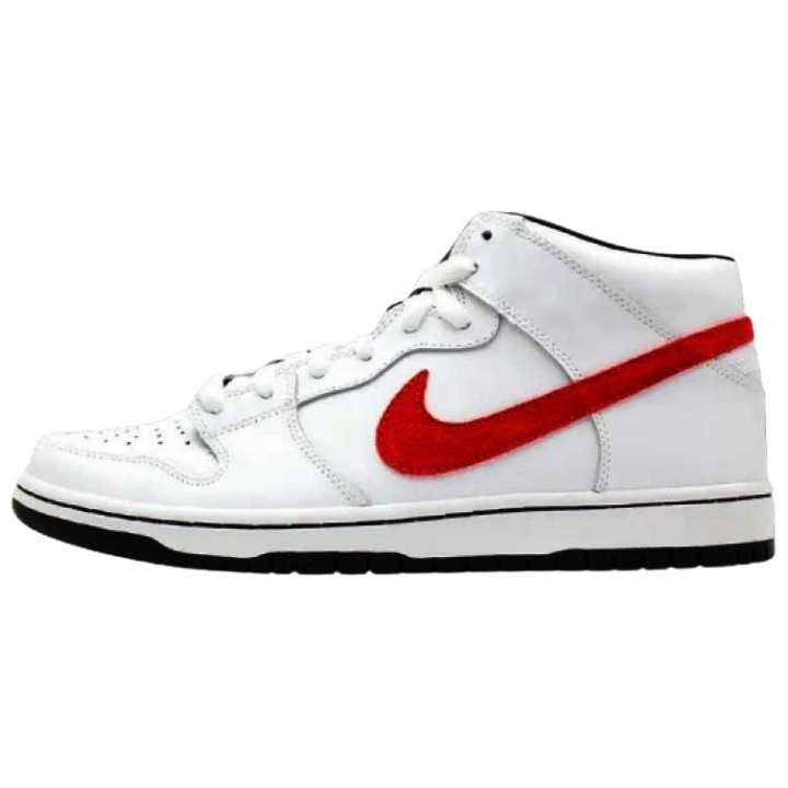 Nike Nike Dunk Skateboard Shoes Unisex Mid Top White Red Black