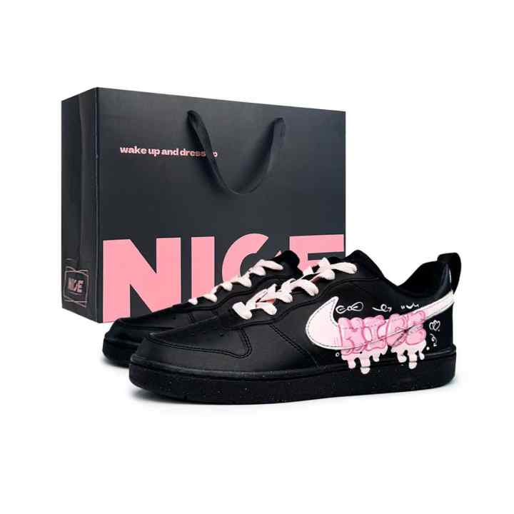 Nike Nike Court Borough Skateboard Shoes Women's Low Top Pink/Black