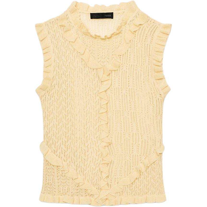 ZARA Tank Tops Women's Ecru Other