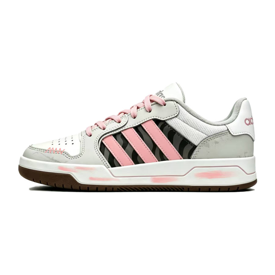 Adidas Adidas ENTRAP Skateboard Shoes Women's Low Top White Black Pink Gray Brown Multicolor