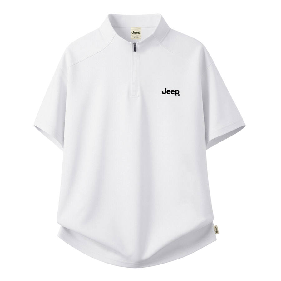 Jeep T Shirts Unisex Stand Collar Moderate Straight Fit