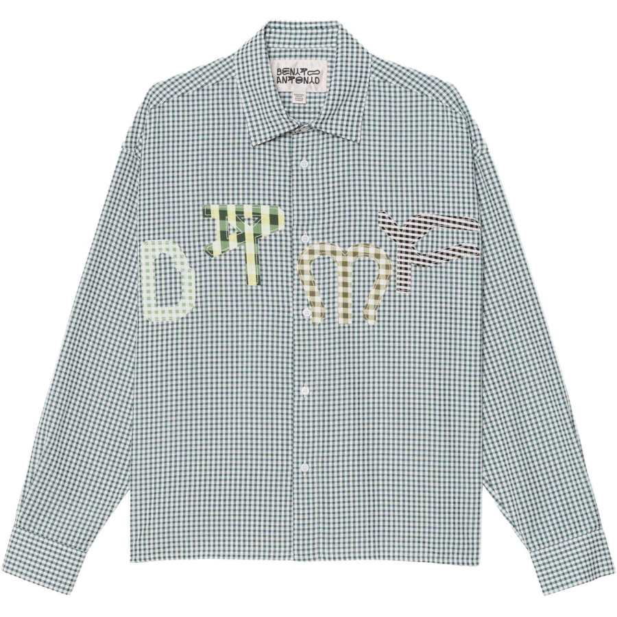 ZARA Bad Bunny Shirts Men's White/Green Lapel Moderate Other