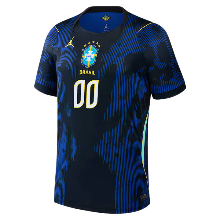 Nike Nike Brazil National Team Soccer Jerseys Men's Blue Crew Neck Moderate