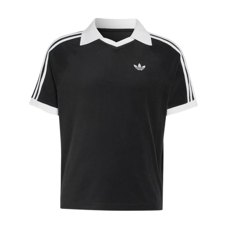 Adidas Originals Polo Shirts Unisex Black V Neck Moderate