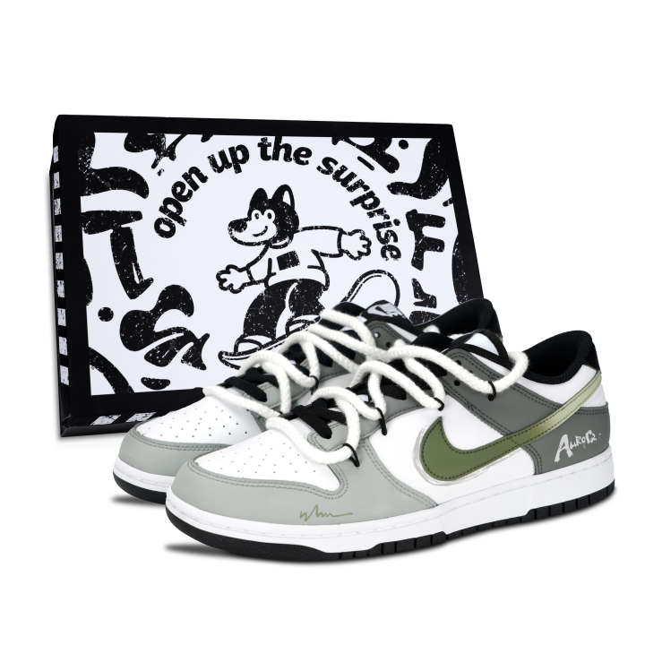 Nike Nike Dunk Skateboard Shoes Unisex Low Top Gray/Green