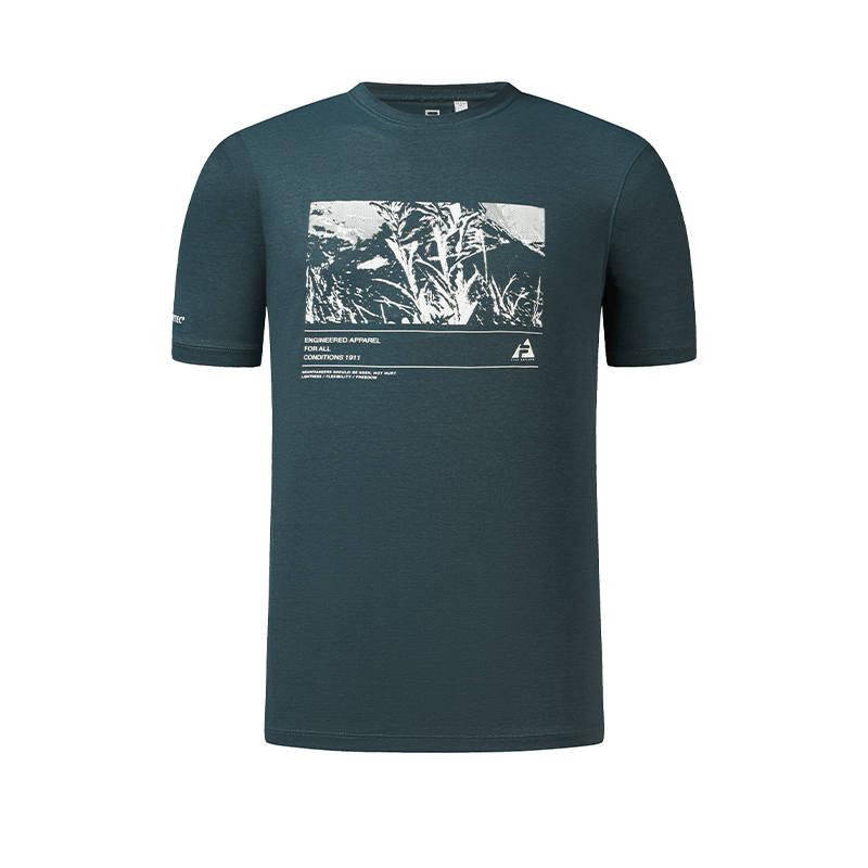 FILA Explorer T Shirts Men's Dark Clear Blue Crew Neck Moderate Straight Fit