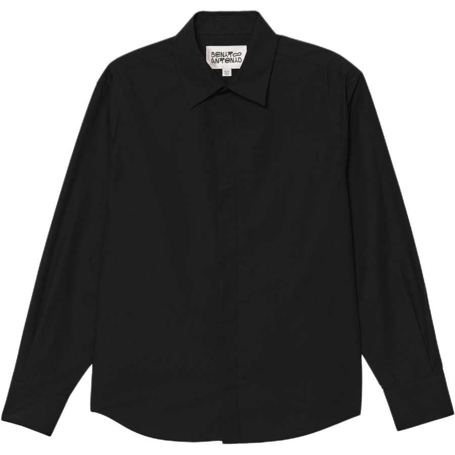 ZARA Bad Bunny Shirts Men's Black Lapel Moderate