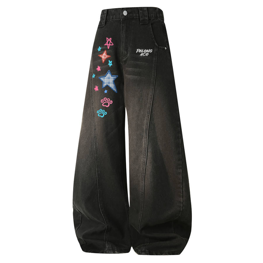 PAL ONGACO Jeans Unisex Moderate Wide Leg Pants