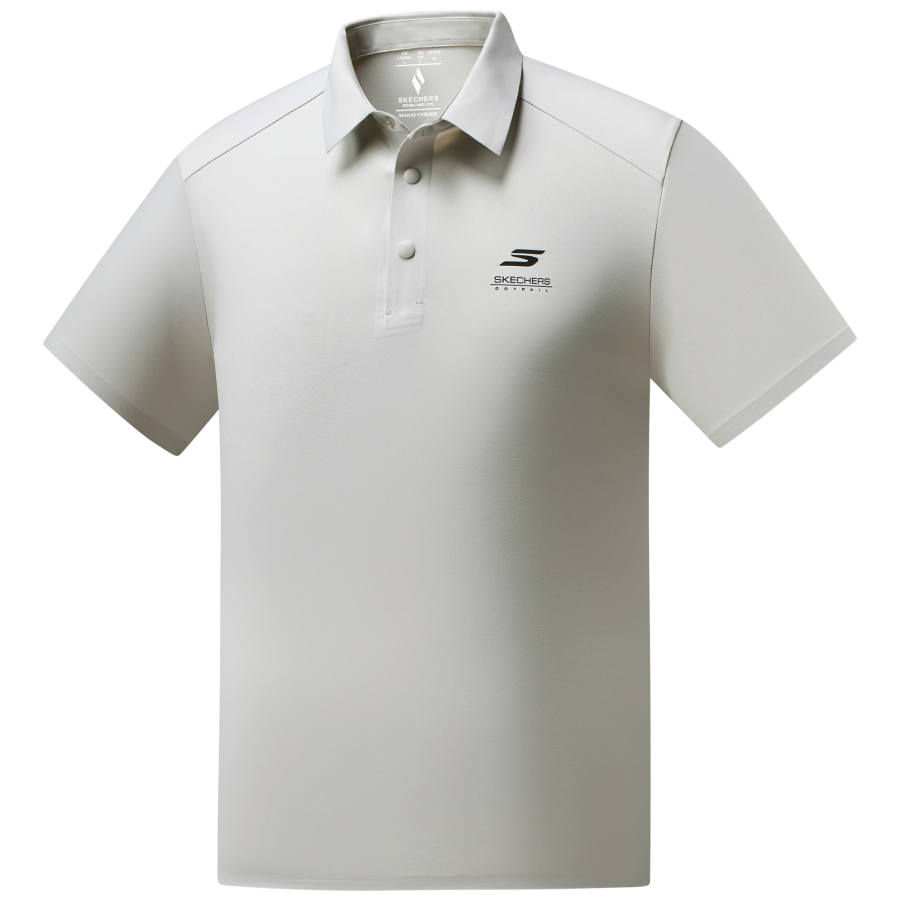 Skechers Cooling Collection Polo Shirts Men's Phantom Light Gray Polo Collar Thin Straight Fit