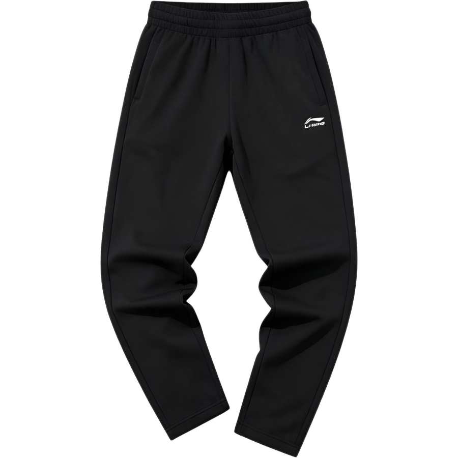 Li-Ning Li Ning Knitted Sweatpants Men's Black Embroidery Label Thin Straight Fit Pants