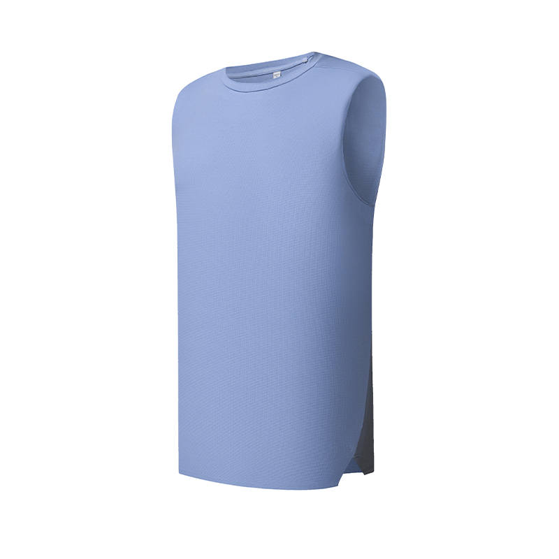 FILA Fitness Tank Tops Men's Light Moonlight Blue Crew Neck Moderate Straight Fit